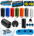 MCD replacement cartridges in multiple colors with 2-pack and 5-pack pricing