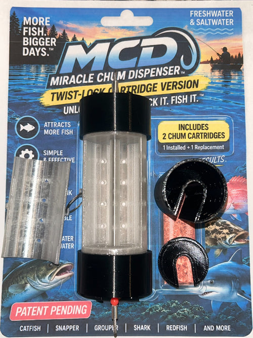 Real MCD Twist-Lock Cartridge prototype opened showing door, cartridge, and locking caps